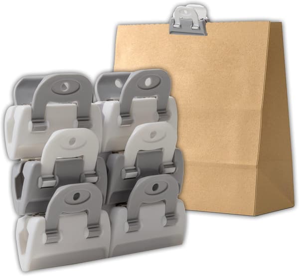 Lukkeklips for matposer og konvolutter - 6 stykker - Plast Ki