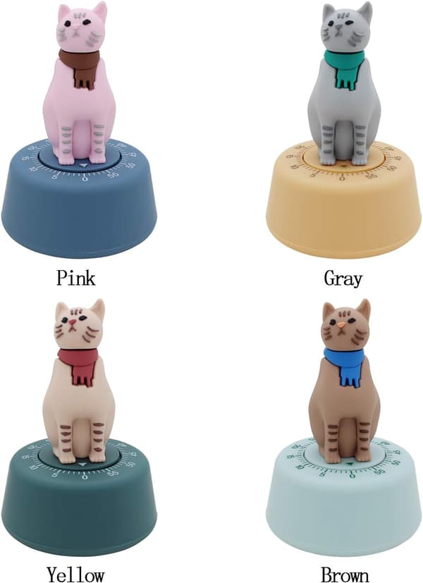 (Rosa) Mekanisk Kattformet Kjøkkentimer