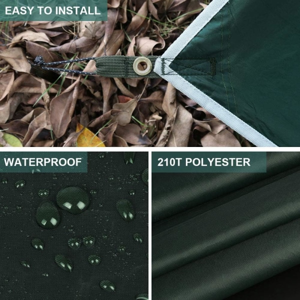 Markise, 3 x 3 m Camping Tarp, Vandtæt og UV-resistent Tarp