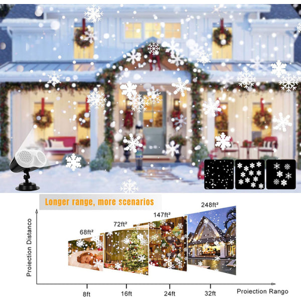 Julsnöflinga Projektorlampor Utomhus Inomhus Dubbel Justerbar