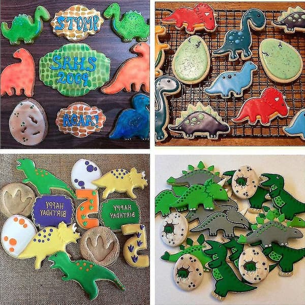 Dinosaurie Cookie Cutters, Rostfritt stål Cookie Cutter Set Fo DXGHC