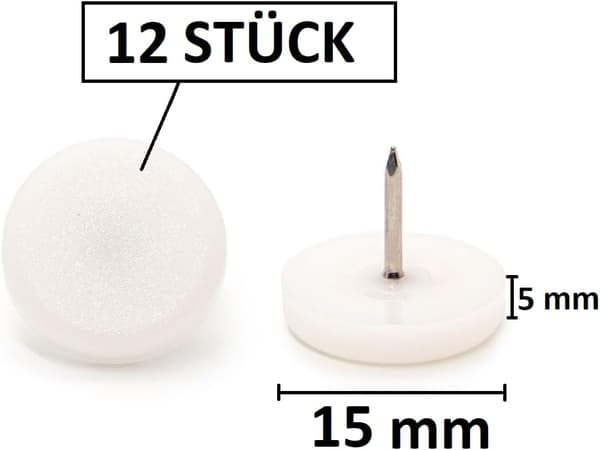 Plastmöbler Glider med Rund Spik, 12 Stycken i Vit, DXGHC