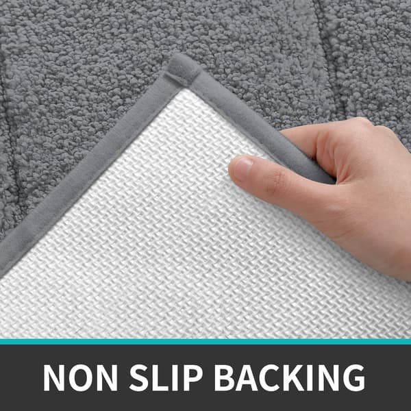 Skridsikker Bademåtte, Blød Mikrofiber Badeværelsesmåtte, Vandabsorberende