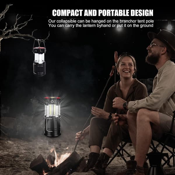 LED Camping Lanterne, 3-Modes Powerbank Genopladelig Campinglampe