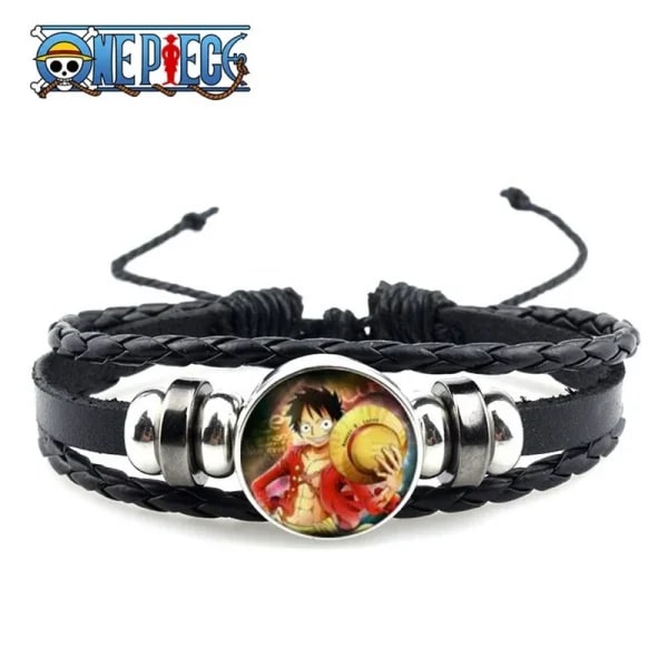 Figur Anime One Piece Anime Armbånd PU Luffy Armbånd Cosplay Rekvisit Halmhat Pirat Smykker Rekvisit Legetøj Børn ,A