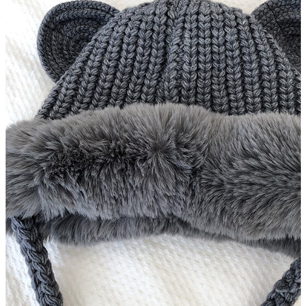 Sööt plush-neulostu Lei Feng -hattu lapsille, lämpimät korvasuojat