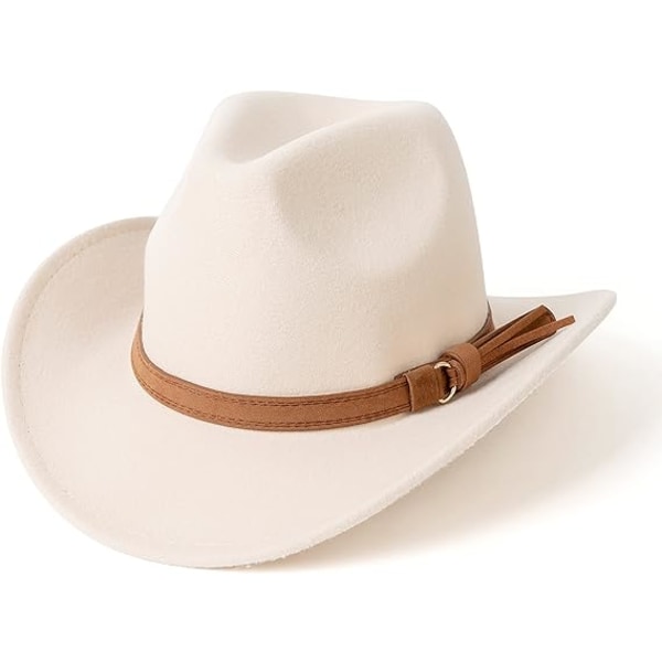 Flat Top Cowboy Top Hat Roll Brätte Filt Hat män och kvinnor utomhus