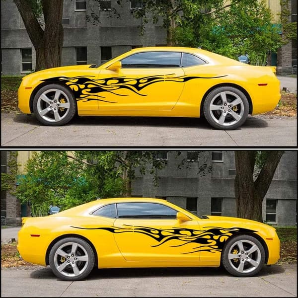 2 stk 103'' Universelle Flammegrafikk Bil Auto Karosseri Sidesticker Fl