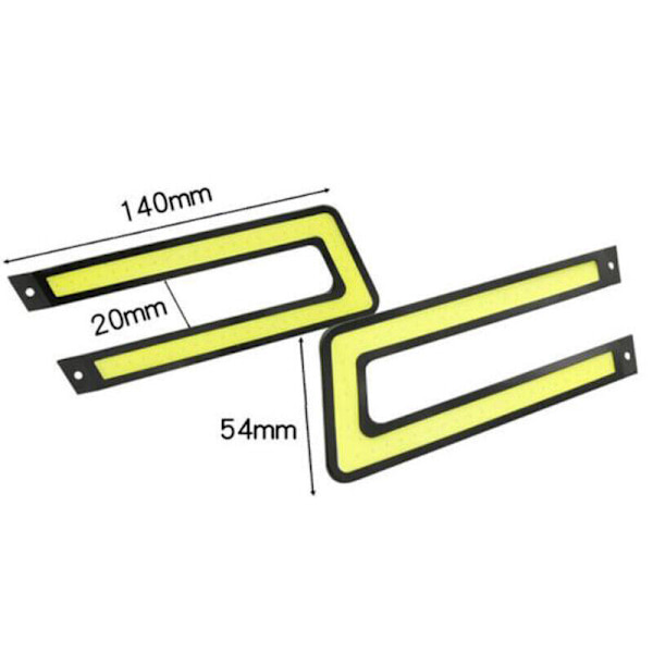 1 par Hvite COB DRL LED Dagkjørelys for Universal Bil D