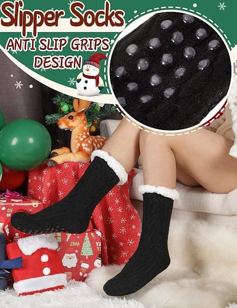 Dames Slippers Fluffy Sokker Fuzzy Cosy Cabin Varme Vinter Bløde Tykke