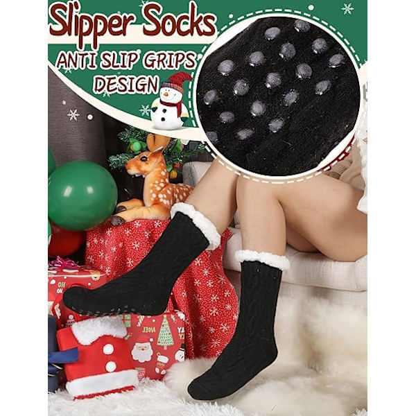 Damtofflor Fluffiga Sockor Fuzzy Mysiga Stuga Varma Vinter Mjuka Tjocka