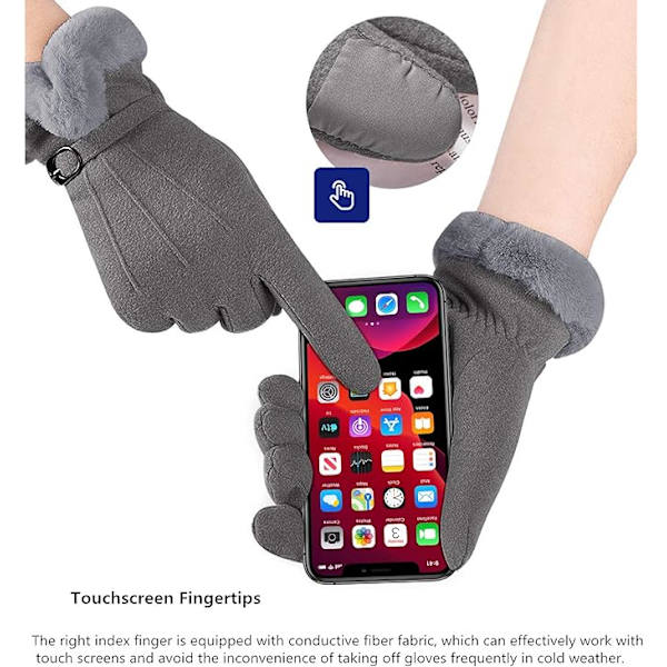 Vinterhandsker til kvinder, touchscreen, termiske, varme