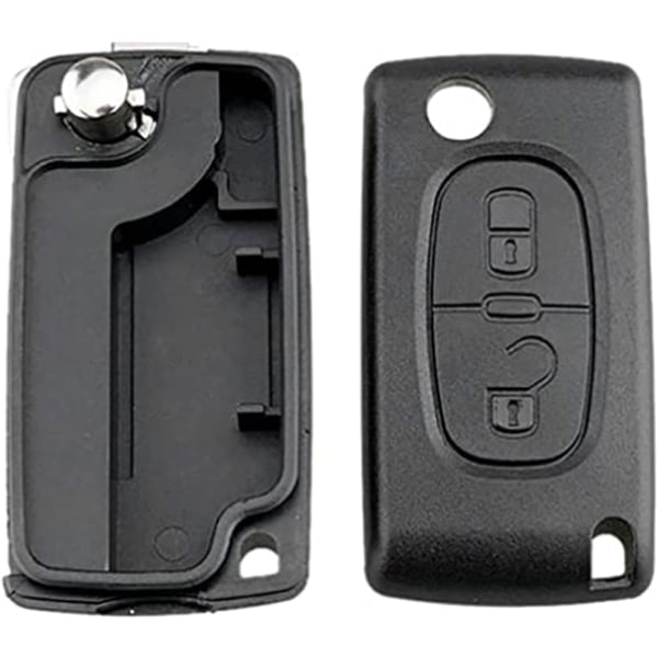 2-knappars nyckelskal kompatibel CE0523 Folding Flip Key för Peugeo