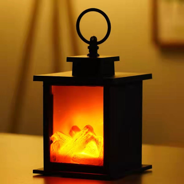 LED Flammelysboks - Moderigtig Retro Pejslygte til Jul
