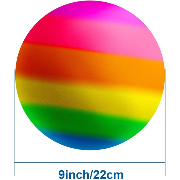 Oppustelig Bold 9 tommer Kickball Hoppebolde Regnbuebolde PVC