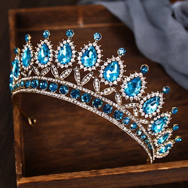 Brudkrona Barock Högkvalitativ Kristall Prinsesskrona Show Födelse