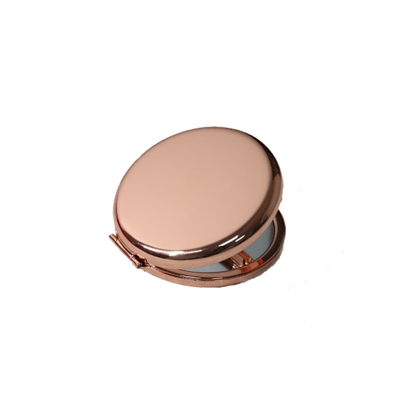 1 PCS Compact Mirror for Purse, Double-Sided  Magnifying Metal Pocket Makeup Mirrors(Round, Rose Gold)