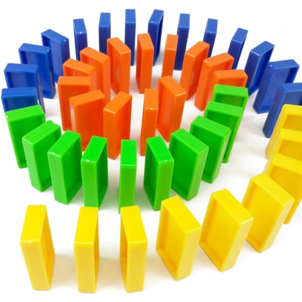Domino Tog Sett Bygge- og Stableleke Kreative Leker Domino Tog Sett for Barn, A