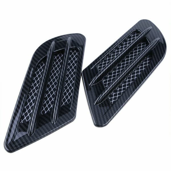 2X Universelle Carbonfiber Sorte Bil Luftstrøm Fender Sideventil
