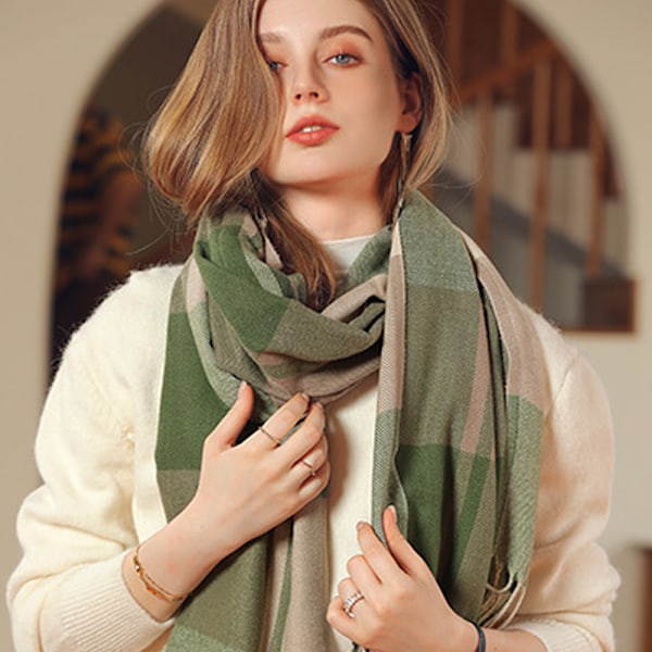 Imitation Cashmere Sjal Vinterhalsduk Kvinnors Sjal Tjockad Krig