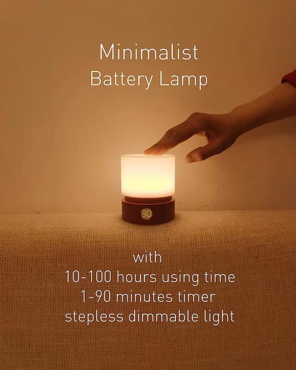 Timer Natlampe, Dæmpbar LED Sengelampe, Natlampe til Børn, Træ
