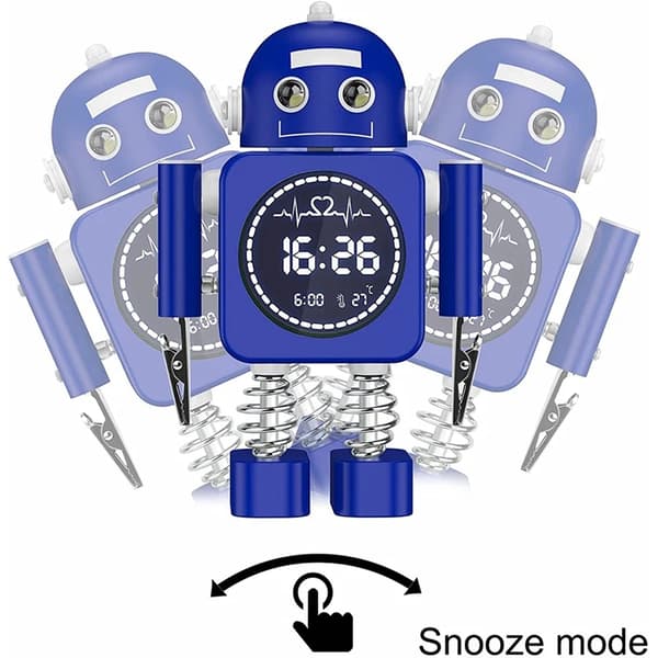 Robot Smart Digital Väckarklocka med Temperaturvisning Skrivbords Klocka