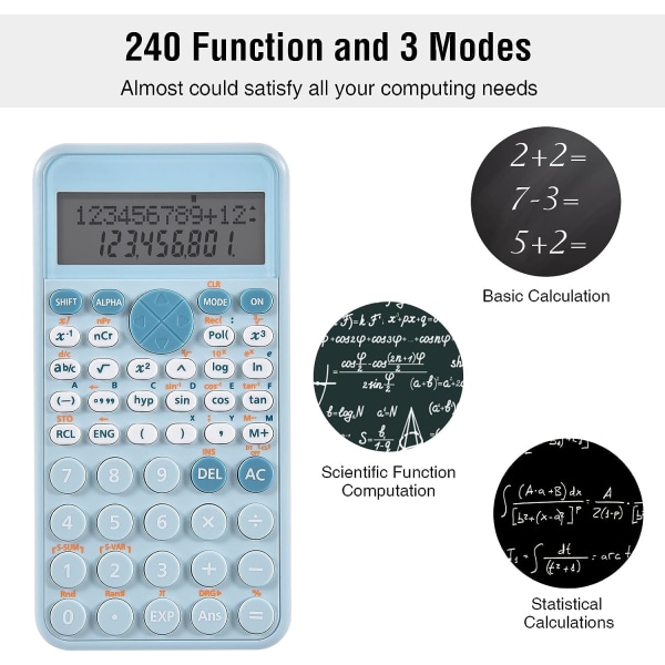 Standard 2-rads vetenskaplig kalkylator, bärbar och söt skola O