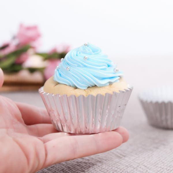 Folie cupcakeforme metal muffinbakke bagekop guld sølv ros