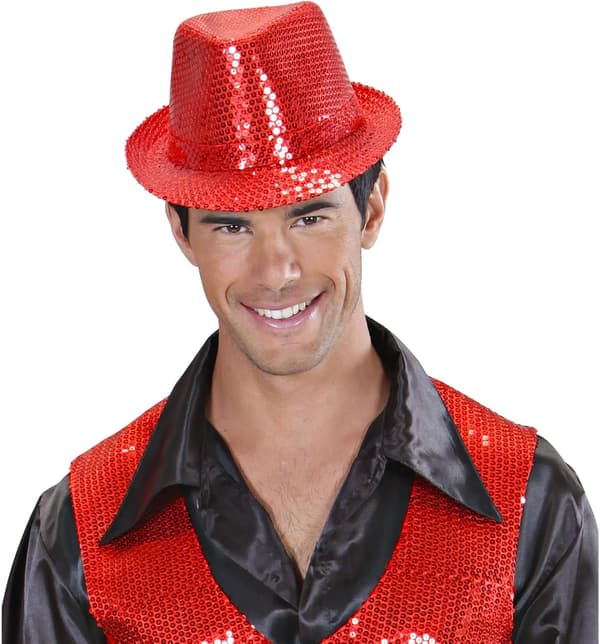 Filt hatt med glitter, guld, för temafester eller karneval, Fest
