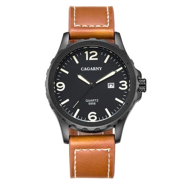 Cagarny 6856 Läderrem Quartz Urverk Watch DXGHC