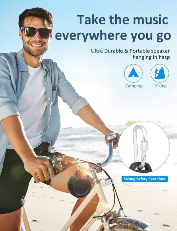 1 Pak Sort Udendørs Vandafvisende Bluetooth Højttaler, Trådløs Po