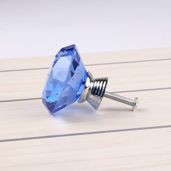 10 stk. blå krystalglas diamant træk til skabsdør krystal