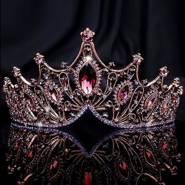 Barokk-dronningkrone for kvinner - Rhinestone-bryllupstiara og krone