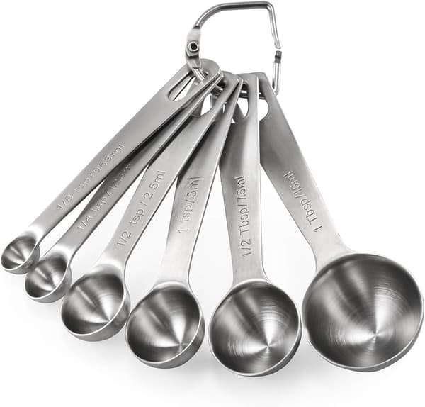 6 Måleskeer: U-Taste 18/8 Rustfrit Stål Måling
