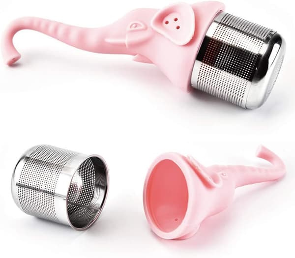 3 Pak Løse Blade Te-Infuser, Silikon Dyr Elefant, Rustfrit