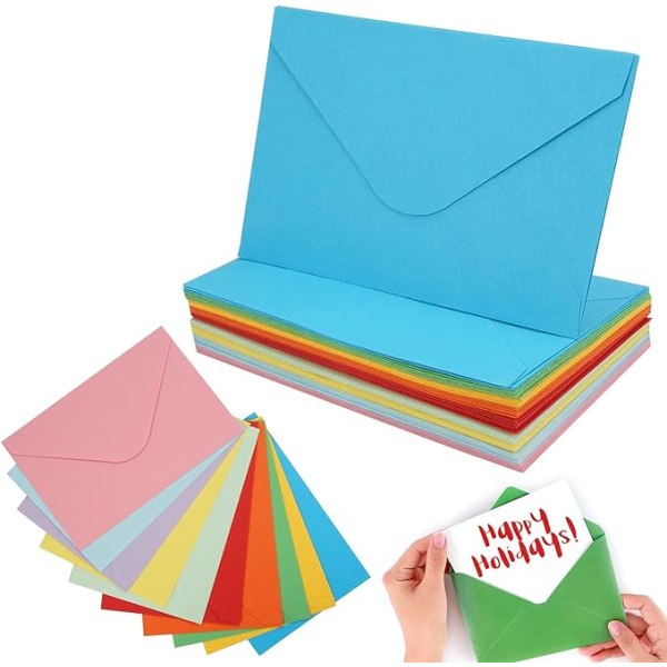 60 stykker liten størrelse konvolutt, farge konvolutt, 10,5 x 7,4 mm mini col.