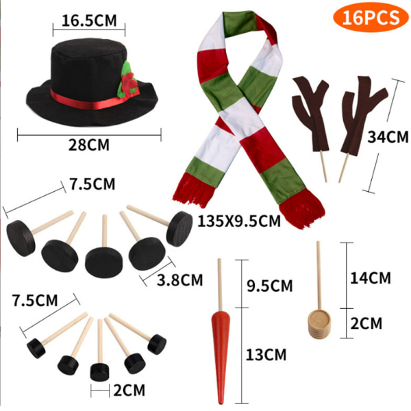 16CPS Snögubbe Klädset Vinter Jul Barnleksak Present B