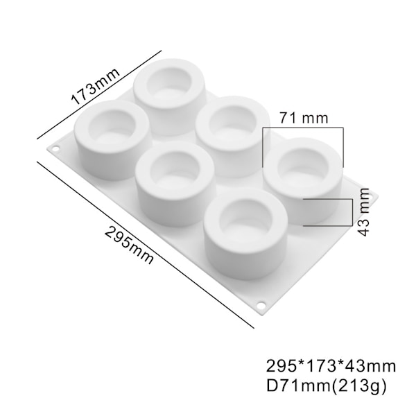 6 Huleform i Silikon for Pudding, Påske, Lys, Mousse og Kake