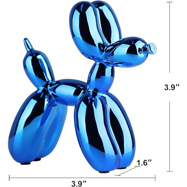 Glänande Galvaniserad Ballonghund Staty Samlarfigur A