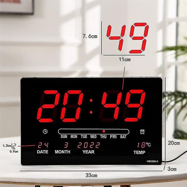 Led Perpetual Calendar Elektronisk Klocka Digital Väggklocka Gr DXGHC