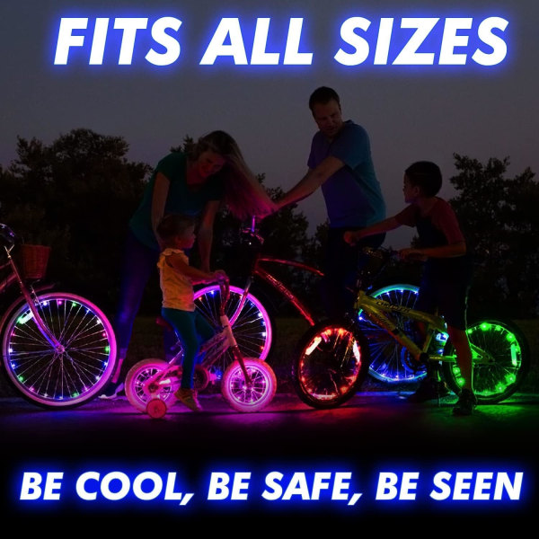 2-pack belysta LED-cykelhjuldäckljus LED Hot Wheels L