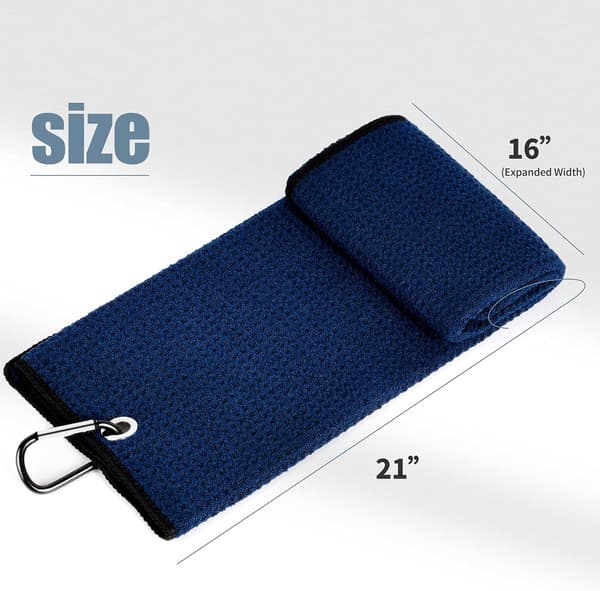 Tri-Ply Mikrofiber Waffle-Mönstrad Golfhandduk - Borstverktygssats med