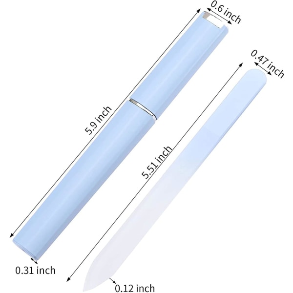 3-pak krystallglass neglfil med etui, krystall neglfil, profesjonell