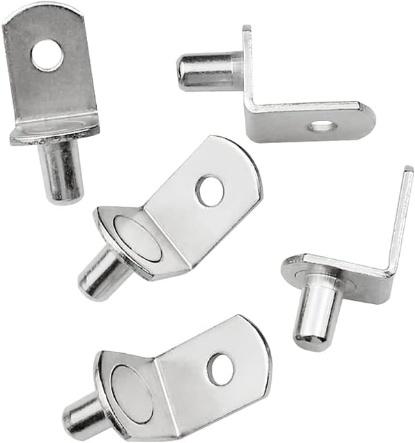 60 stycken hyllstödspinnar i metall, hyllstödspinnar, hyllklämmor
