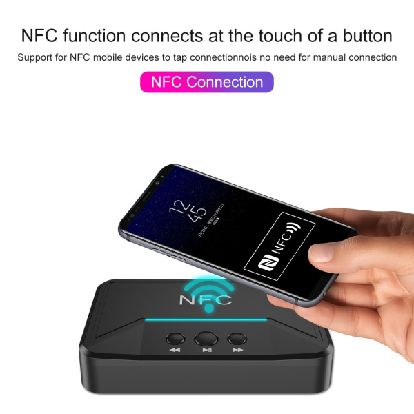 NFC5.0 Bluetooth-vastaanotin 3.5 mm Bluetooth-äänivastaanotin compu