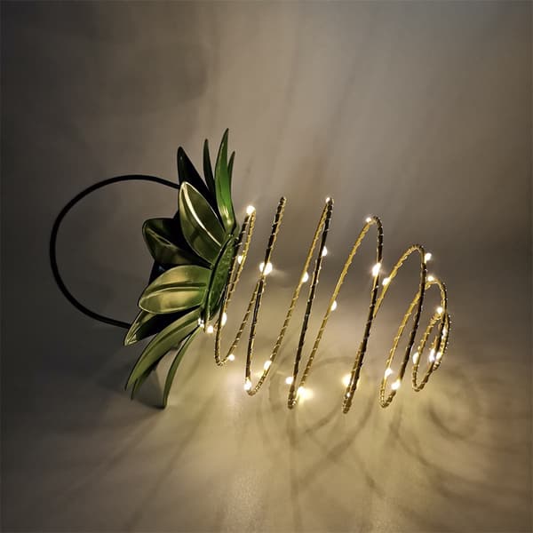 Solcellelys Smijern Ananas Lampe Led Have Kobbertråd La
