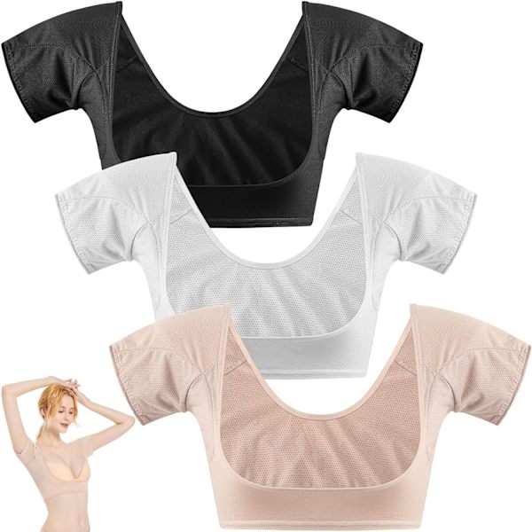 3 st underarm svett väst underarm svett dynor andningsbara svett skydd för under armhålor svett bevis tvättbar svett skydd XL