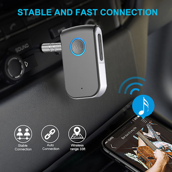 Bluetooth 5.0 Modtager, Bærbar Lydmodtager Trådløs Adapter