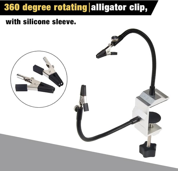 Multifunktionellt Stöd Tredje Hand Två Flexibla Armar 30cm C