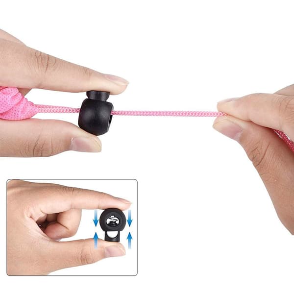 Pakke med 32 Plast Cord Locks, Fine Fjær Toggle Stop